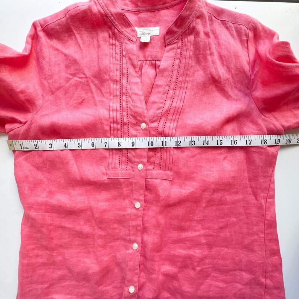 Charter Club Linen Luxury Pink Salmon Small Top Blouse - Picture 8 of 8